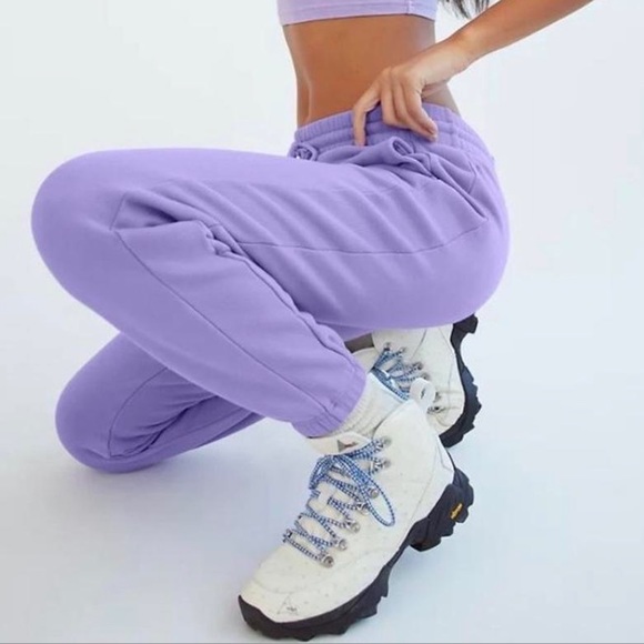 TNA Pants - Purple TNA Cozy Fleece Sweatpants.